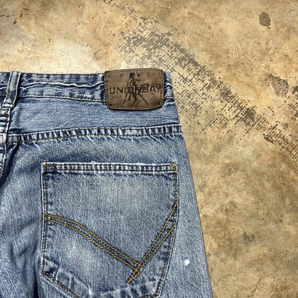 Vintage Y2k Unionbay Baggy Distressed Flared Jeans 34x32 - Picture 5 of 7